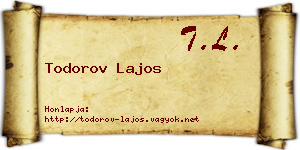 Todorov Lajos névjegykártya